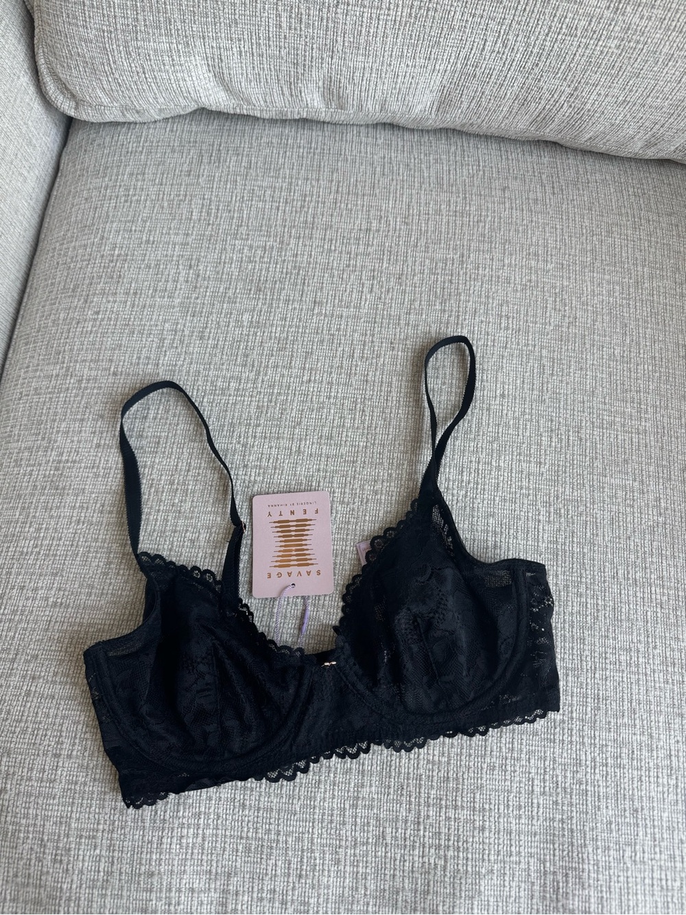 Savage X Fenty Black Lace Wire Bra